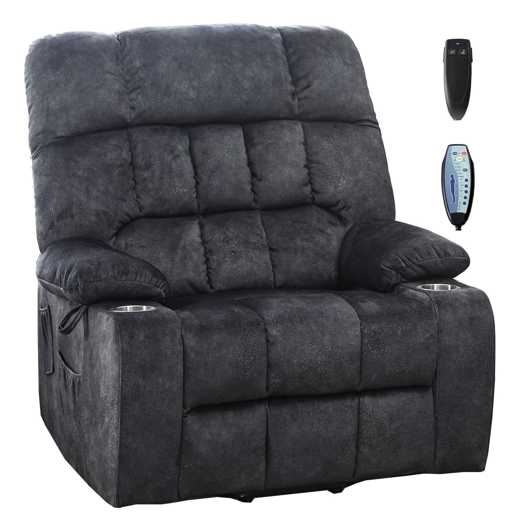 RHHVVR Oversized Recliner Chairs for Big and Tall 400 LBS, 25.5" Extra Wide Seat Electric Lift Chair with Massage and Heat, Large Power Recliners for
