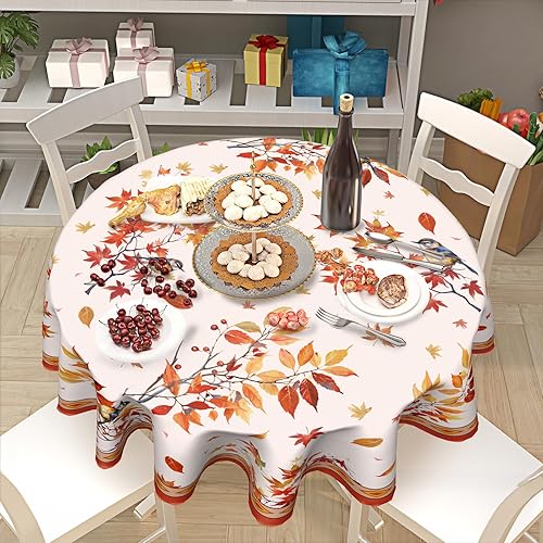 Miniatura 7 de Mantel redondo de verano tropical de acuarela de 60 pulgadas, mantel de playa de mar, tela de poliéster, océano costero al aire libre, decoración