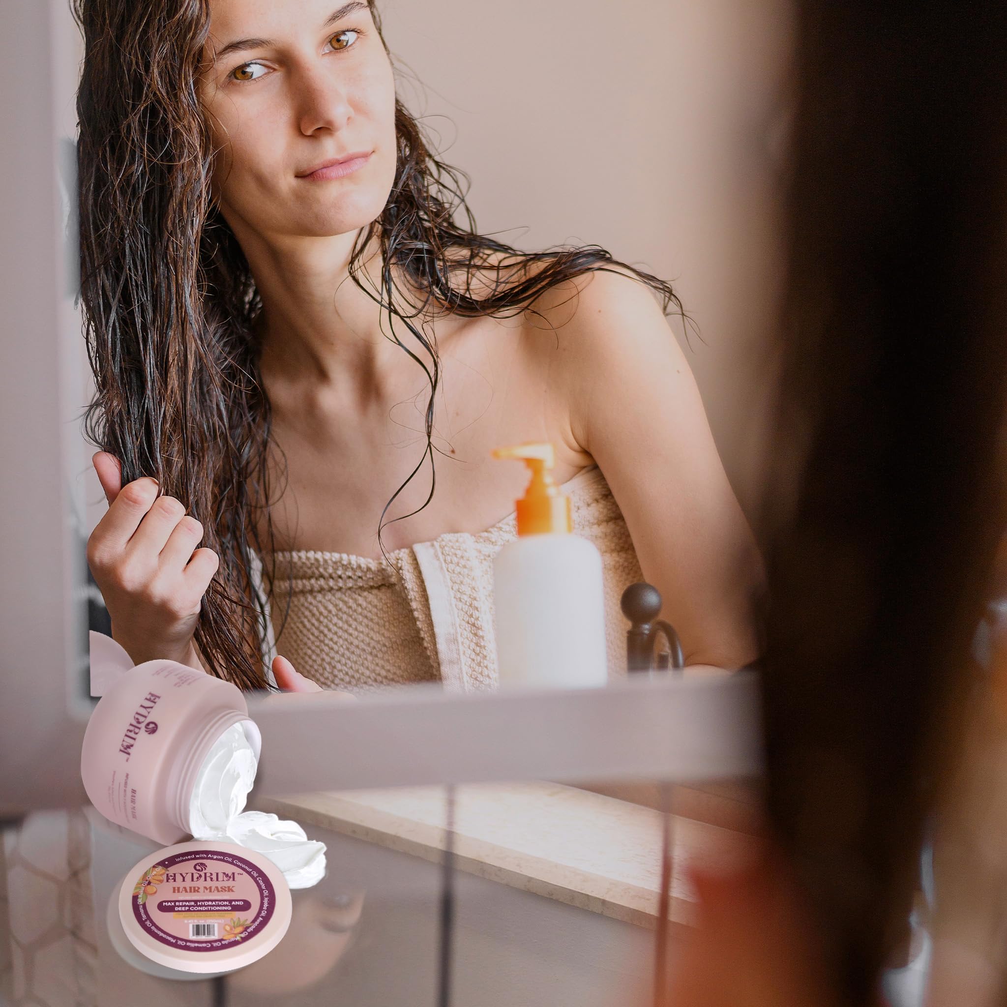 Mascarilla hidratante botánica para cabello dañado - Reparación máxima y acondicionador de cabello profundo - Hidratante para el cabello, infundido con aceite de argán más 10 aceites nutritivos 5