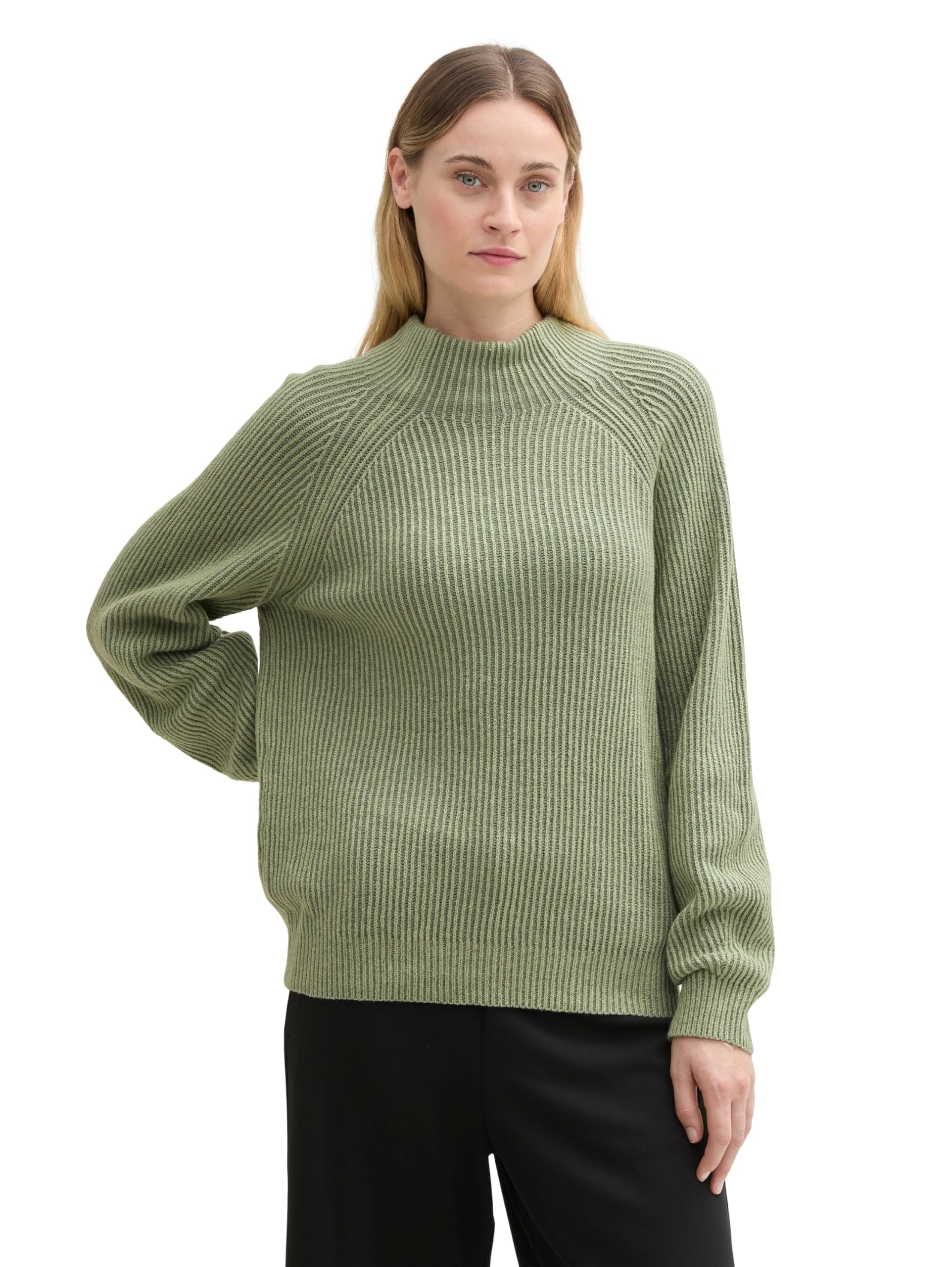 Tom Tailor Damen 1042957 RIPP Strickpullover mit Wollanteil (1er Pack)