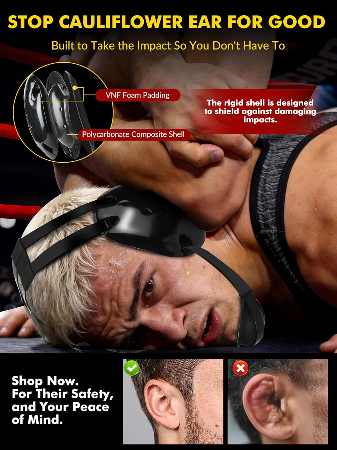 Wrestling Headgear Youth Head Gear Wrestling Adjustable Ear Guard Straps MMA Jiu Jitsu for Men Women Adults - Image 2