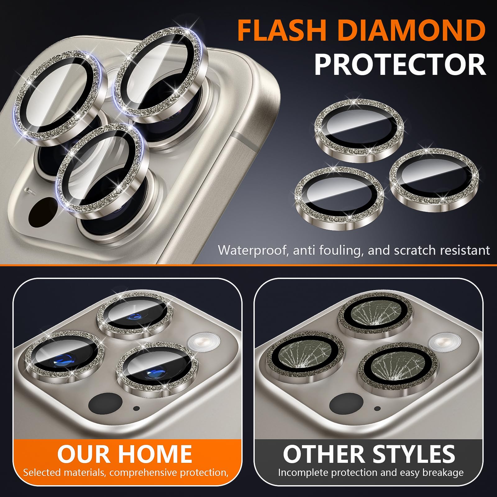 Protection Objectif Caméra Pour IPhone 16 Pro-iPhone 16 Pro Max,Verre