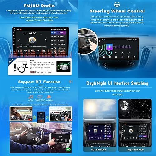 Miniatura 5 de Reproductor de MP5 estéreo para automóvil de 9 pulgadas con pantalla táctil Bluetooth para Nissan marzo 2010-2013 con CarplayDSPnavegación GPScámara