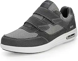 Tênis ortopédico unissex ajustável para diabéticos | fascite plantar/pés inchados/joanetes, Cinza, 11 Wide Women/9 Men