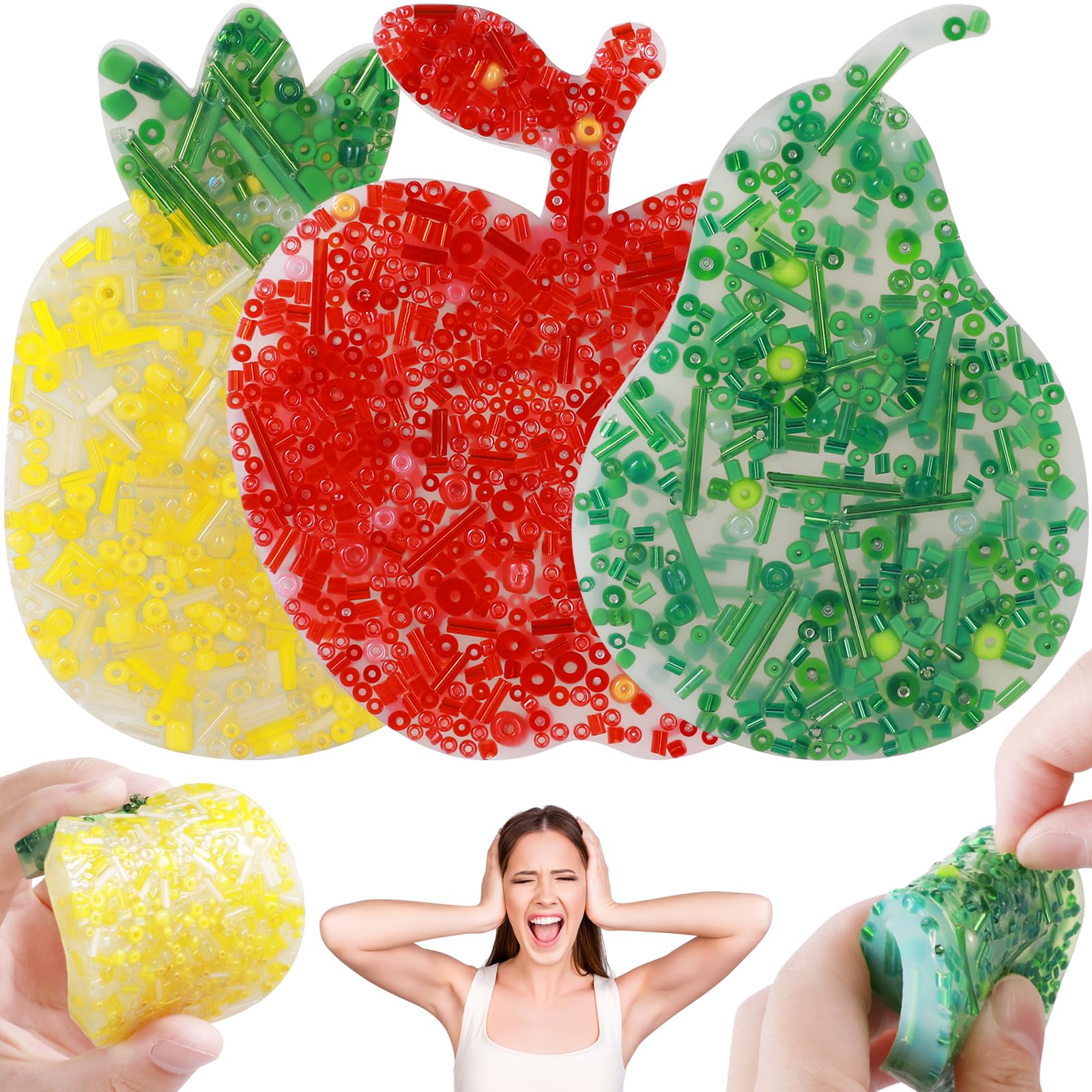 Picky Pad - 3pcs Skin Picking Fidget Toy, Fruits Picky Pad, Silicone Picking Fidget Pad, Sensory Pick Pad, Trichotillomania Toys for Skin Pickers, Dermatillomania, ADHD, OCD, Sensory Toys for Skin