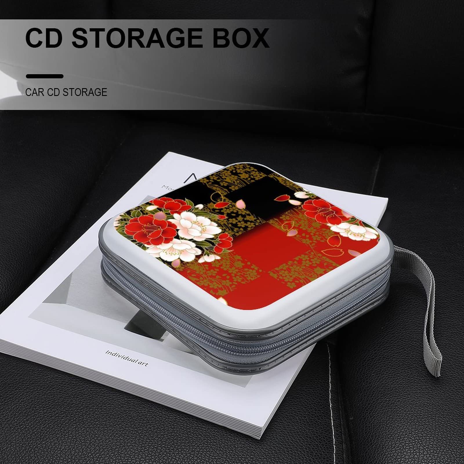 Amazon.co.jp: CD収納ボックス 黒 赤 レッド 可愛い 花柄 ディスク収納