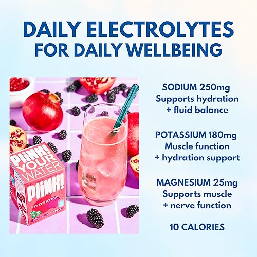 Miniatura 3 de Plink! Tabletas de electrolitos gaseosos para adultos y niños, bayas de granada, 12 unidades, hidratación diaria apta para la familia, bajo en