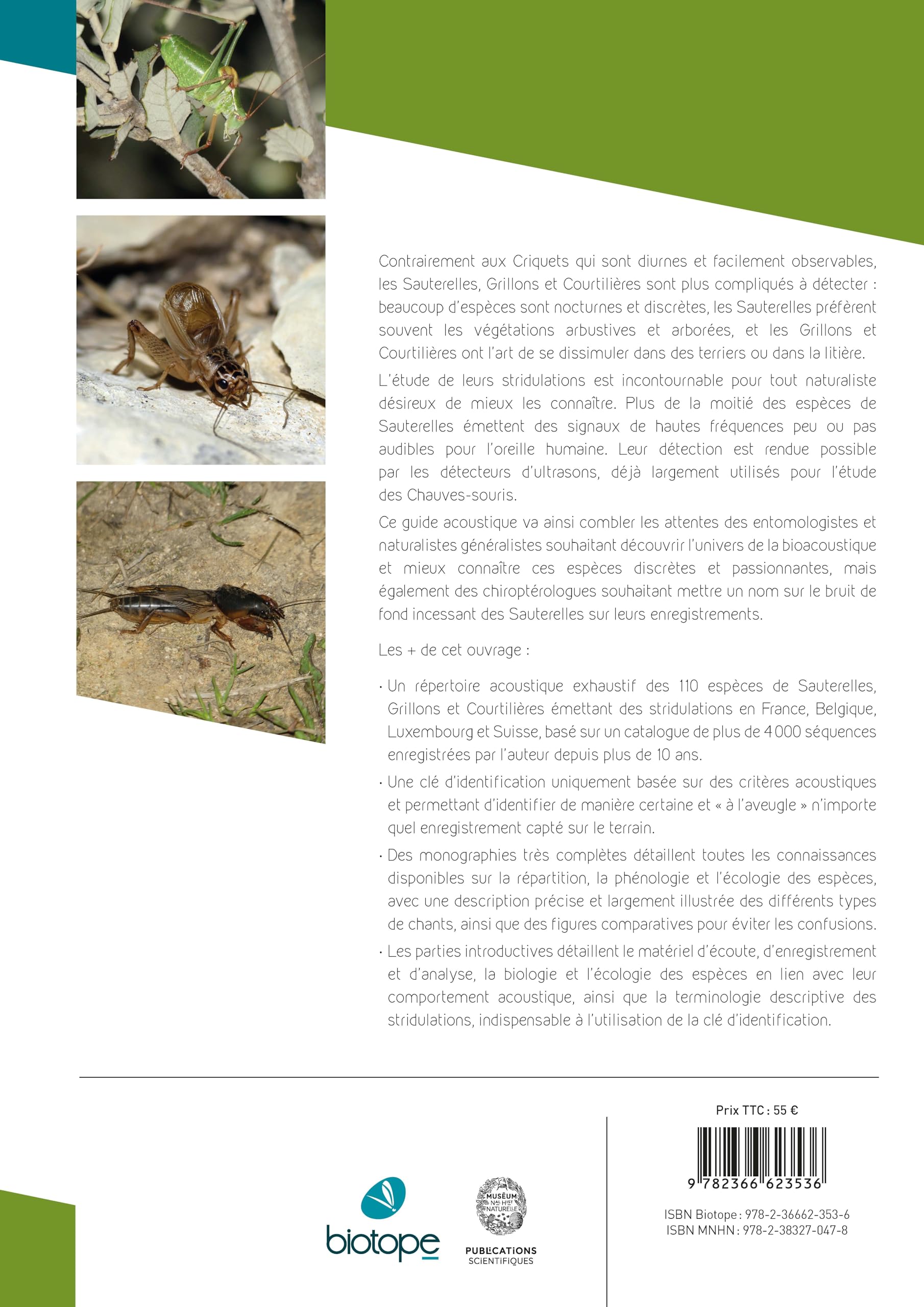Acoustique des Sauterelles, grillons et courtilières de France, Belgique, Luxembourg et Suisse: Ecologie et identification