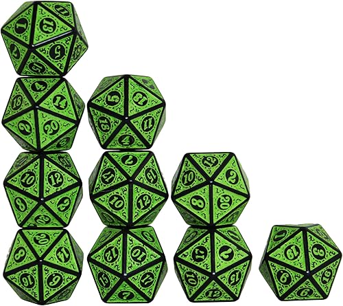 Vista 88 de SmartDealsPro Paquete de 10 dados poliédricos D20 de 20 caras para juego de mesa DND RPG MTG (mezcla de colores)