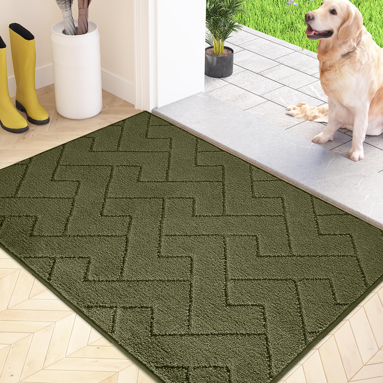 FCSDETAIL Dirt Trapper - Tapete para puerta interior de 60 x 90 cm, lavable a máquina, súper absorbente, tapete interior antideslizante para cocina, baño, dormitorio