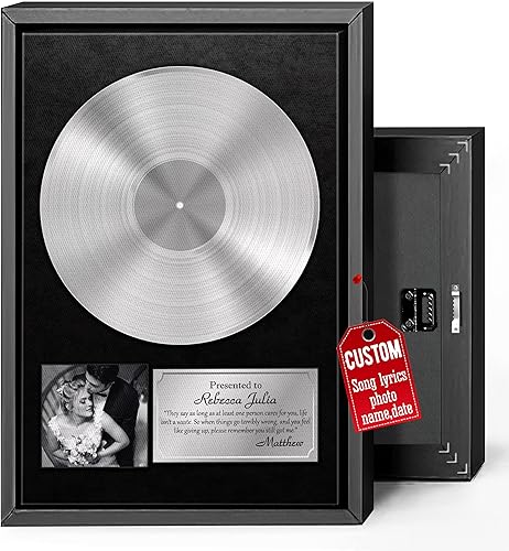 Vista 64 de H-DEWALL Letras de canciones personalizadas, lienzo enmarcado en marrón, música romántica del día de San Valentín, regalo personalizado para marido