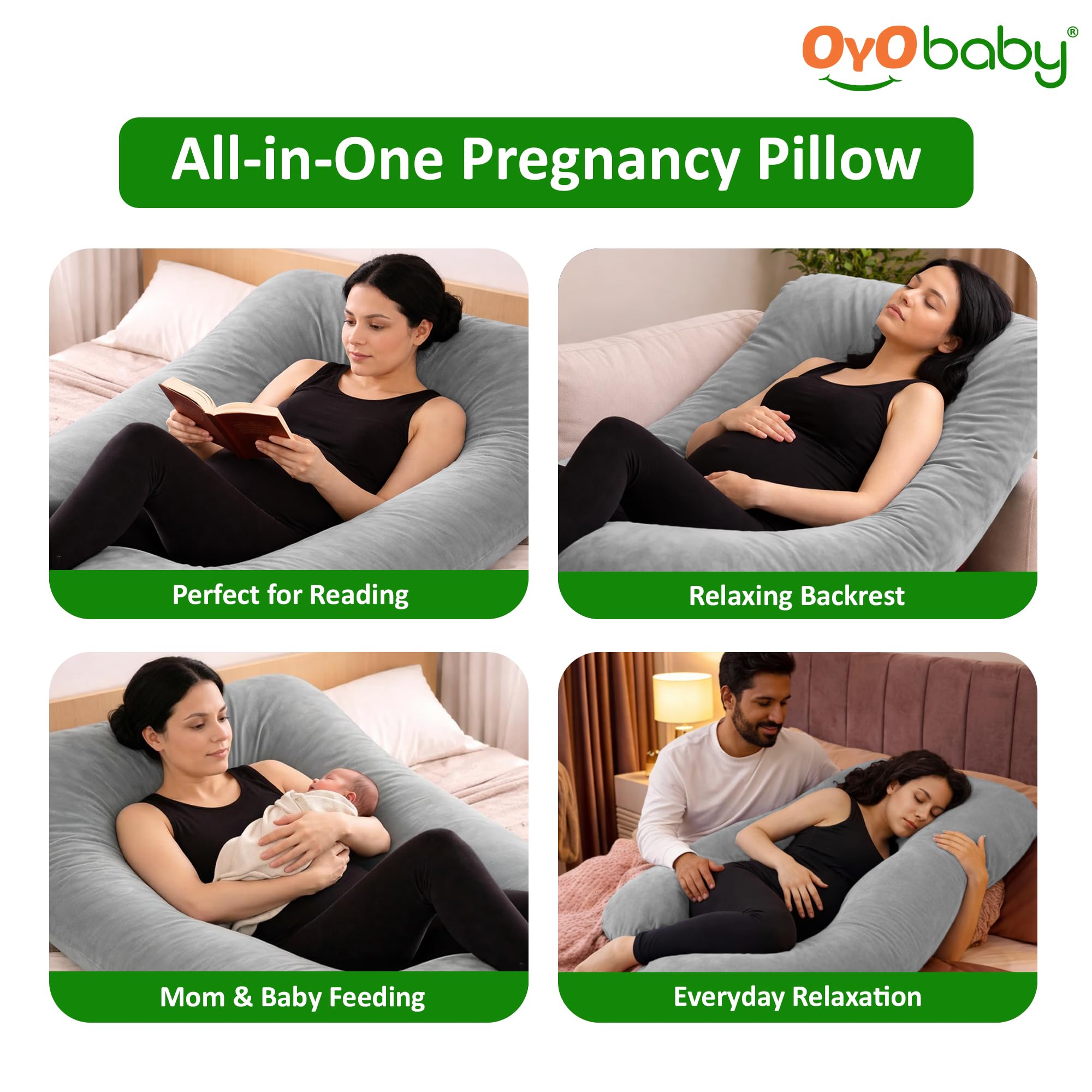 J-Shape Maternity Pillow - Full Body Pregnancy Support -4 J-Shape Maternity Pillow - Full Body Pregnancy Support -4