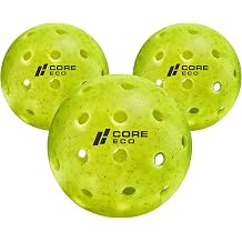 CORE Pickleball -ECOBall | Outdoor Pickleballs, Tournament Approved, Neon, 3-Ball Pack