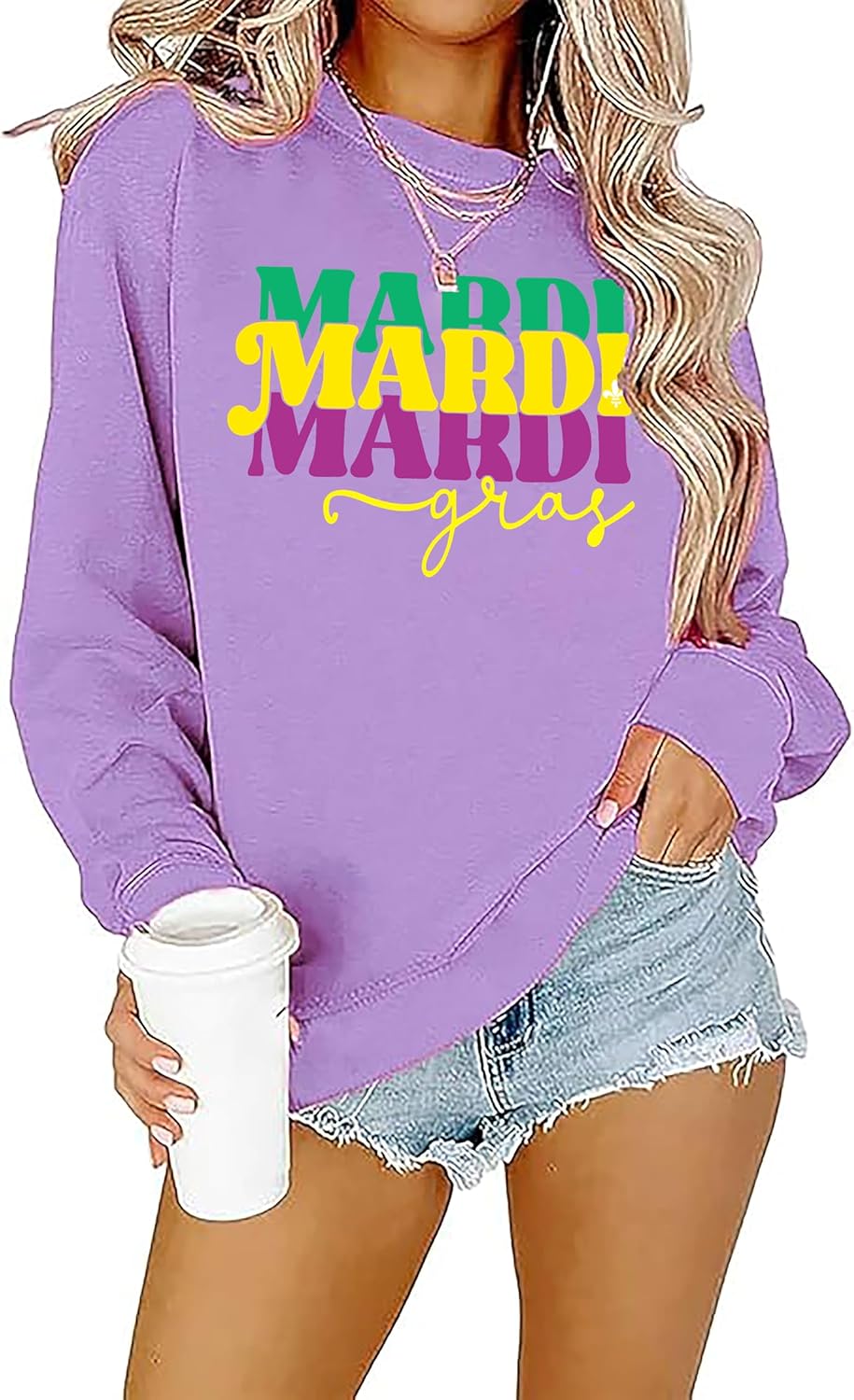 Mardi Gras Sweatshirt Women Fat Tuesday Shirts Mardi Gras Carnival Shirt Celebration Pullover Top