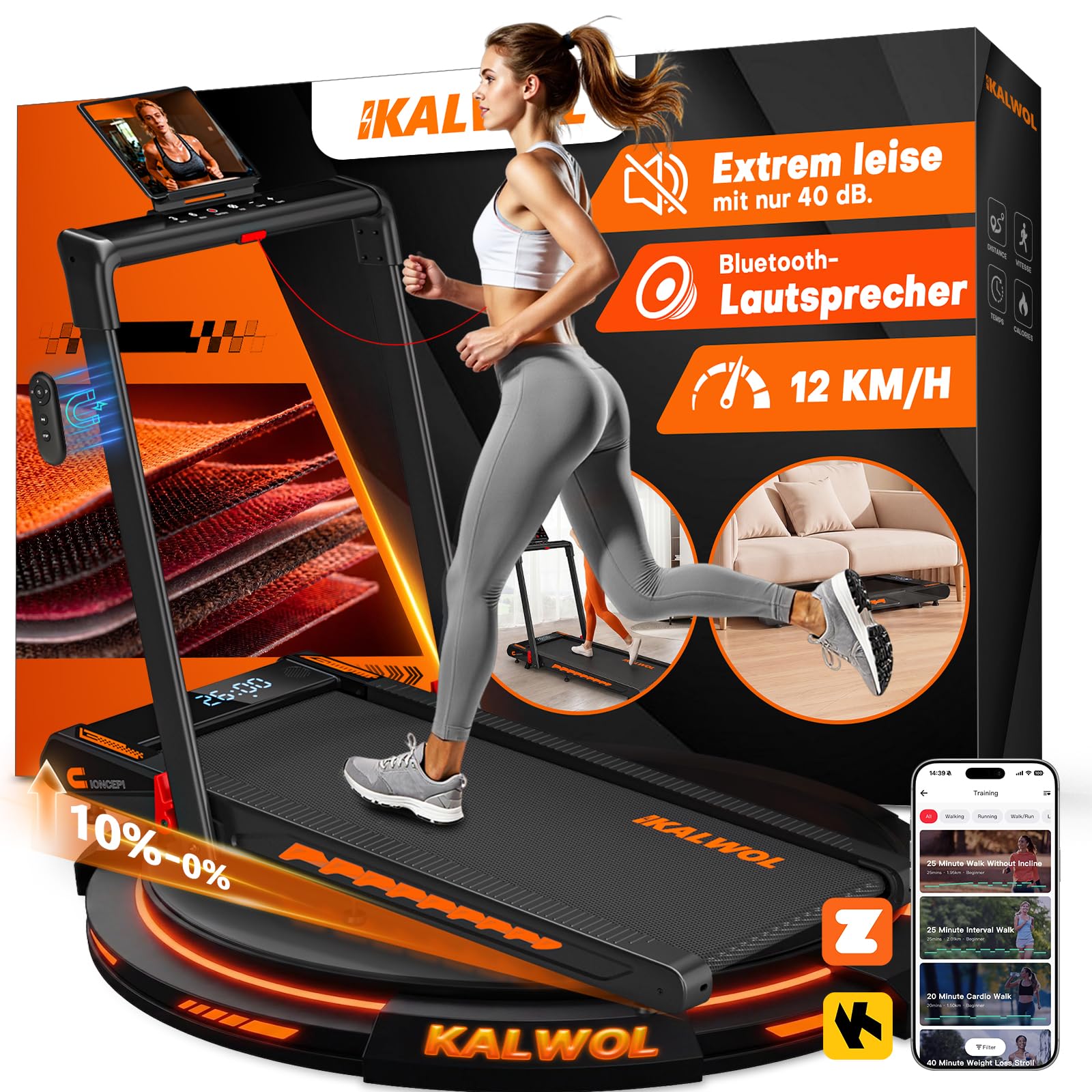 Laufband für Zuhause mit Bluetooth Lautsprecher