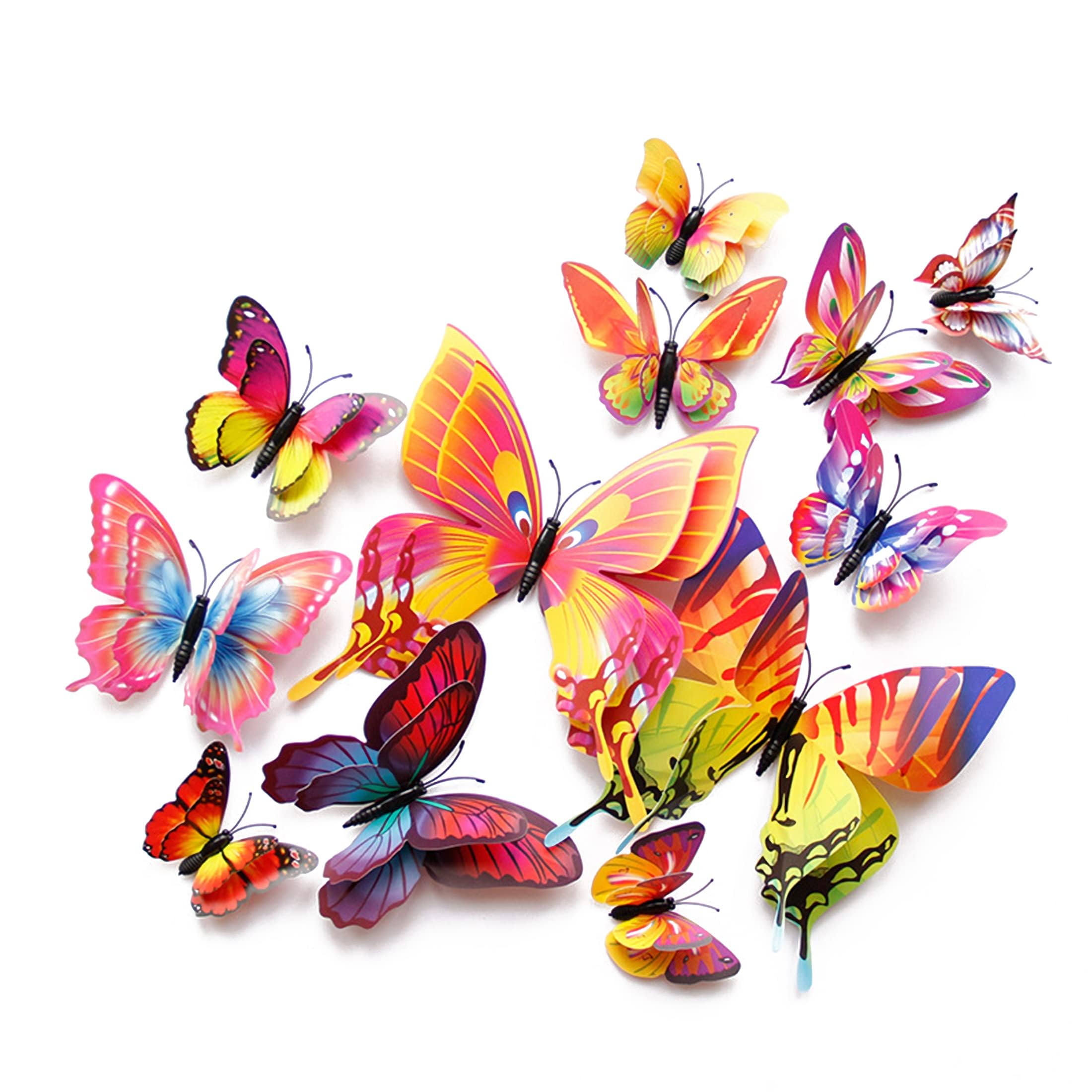 OPSEAM Butterfly Wall Decor 72 PCS, 3D Butterflies Stickers for Party Decorations with Magnets(Multiple Colour, 72)