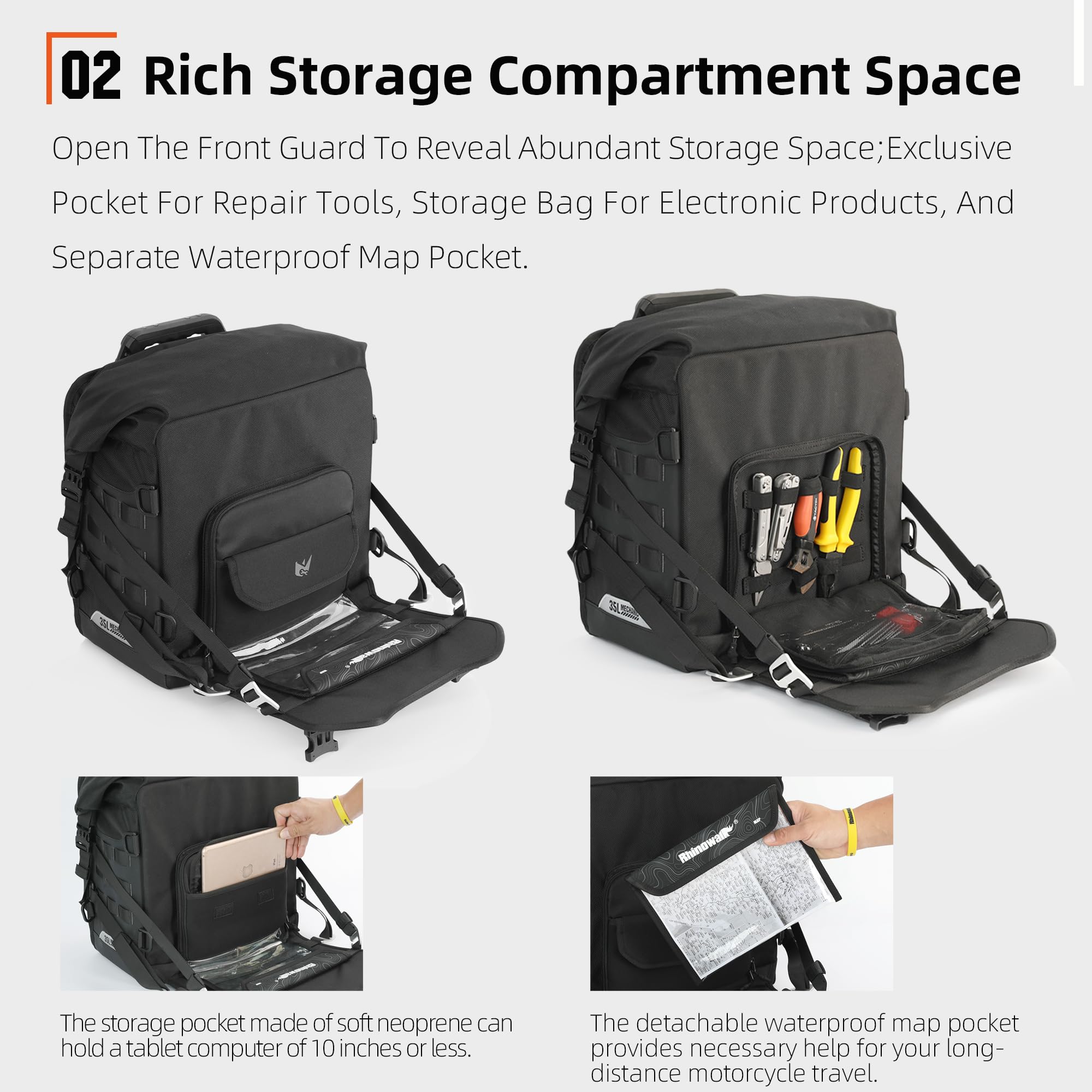 Amazon | Rhinowalk オートバイサドルバッグ 防水 荷物バッグ 20L