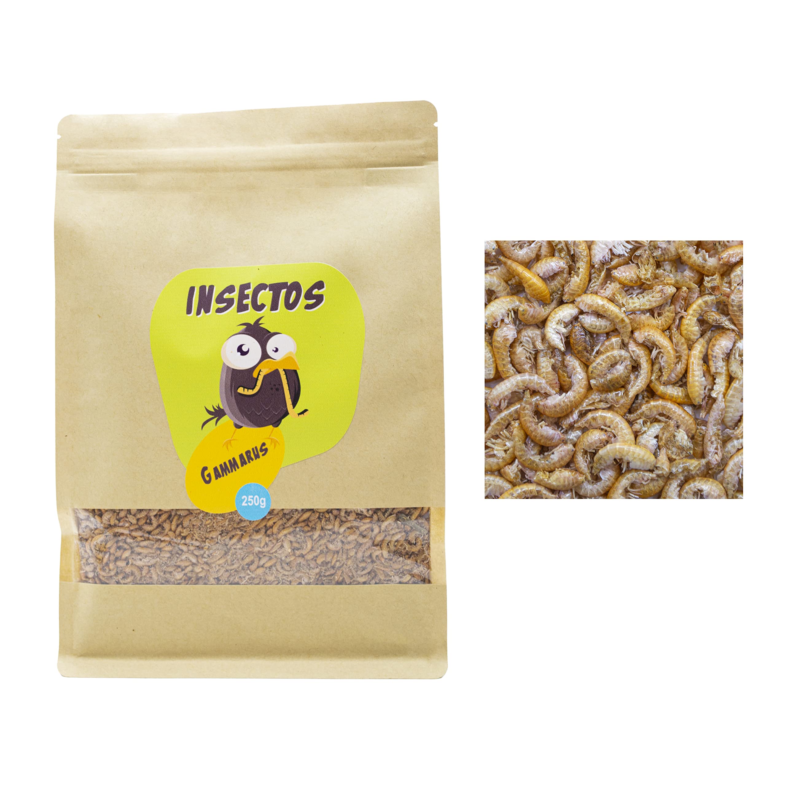 Gammarus Deshidratados para Tortugas, Peces, Aves, Reptiles y Roedores 250g – Aperitivo para Mascotas con Alto Contenido en Proteínas