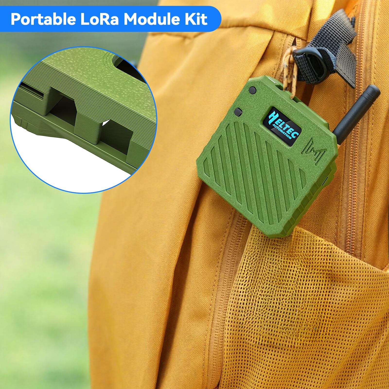 2Pack ESP32 LoRa V3 Entwicklungsboard + 3,7 V 3000 mAh Akku + Gehäuseset – mit 863-928 MHz Meshtastic Antenne und SMA Unterstützt WLAN/Bluetooth LoRa V3 Geräte für AR duino LoRawan IoT (N33,Grün)
