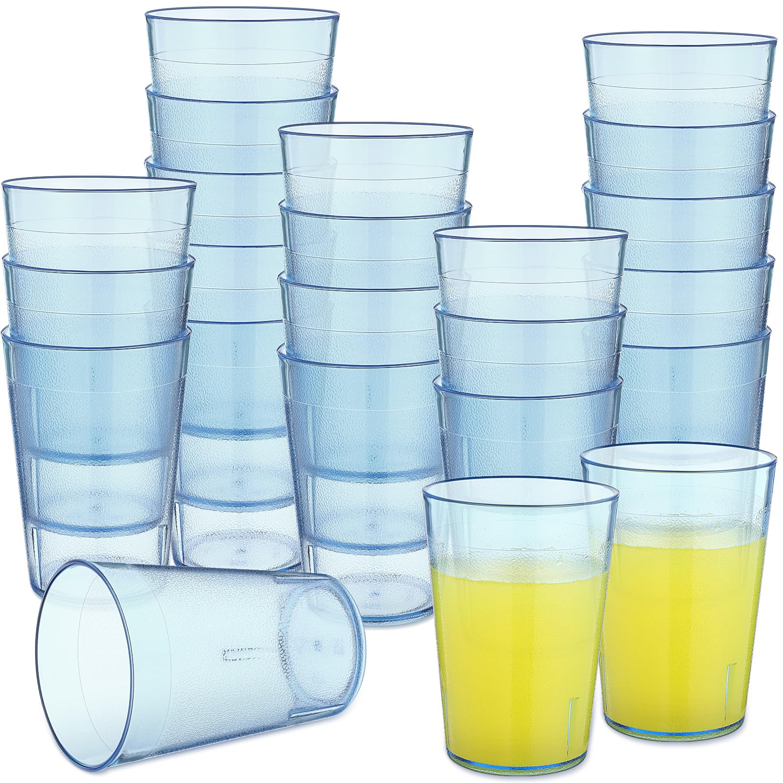 Amazon.com | Hoolerry 48 Pcs Plastic Drinking Glasses Set 5 oz Clear  Plastic Tumblers Stackable Frosted Cup Reusable Drinking Glasses Cups Bulk  for Weddings Party Restaurant Kitchen (Light Blue): Tumblers & Water Glasses