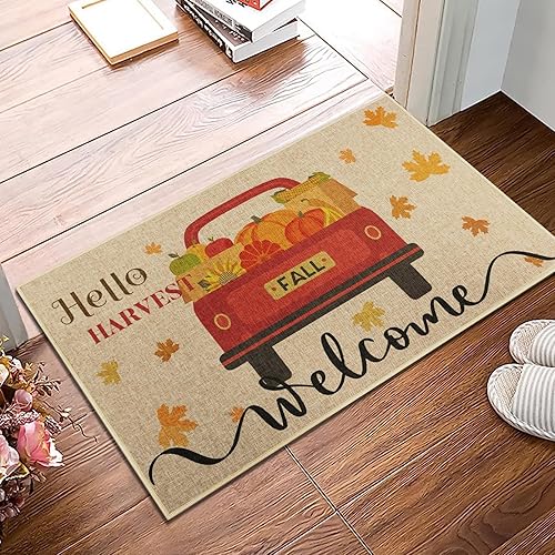 Miniatura 5 de Arttown Tapete para puerta de Halloween, tapete de bienvenida de otoño, tapete de bruja y araña, tapete para puerta delantera, tapete de entrada