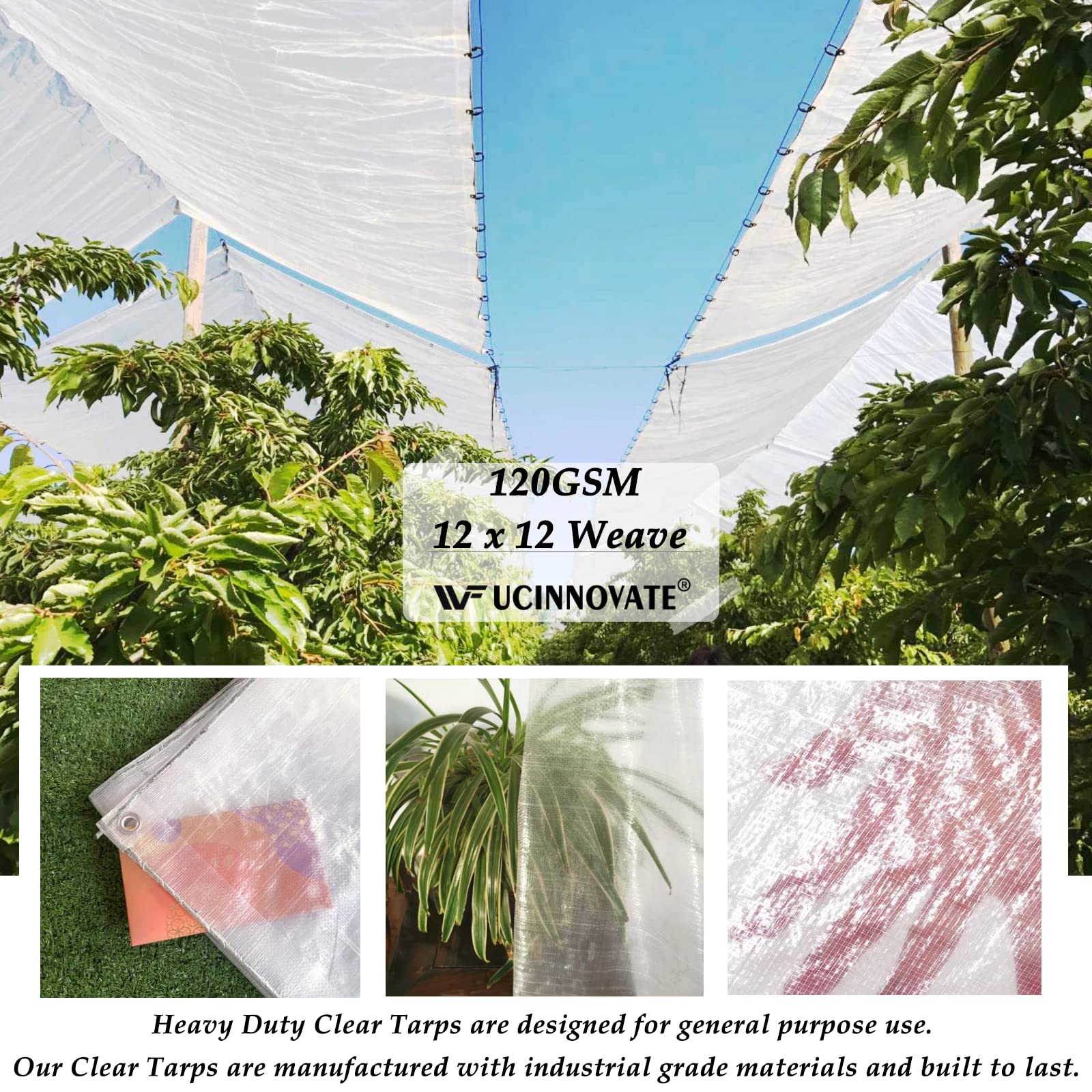 Clear Vinyl Tarp Cover – 6x10 Ft, 12 Mil Heavy-Duty Waterproof Sheet For Greenhouse, Patio & Outdoor Use - View #6