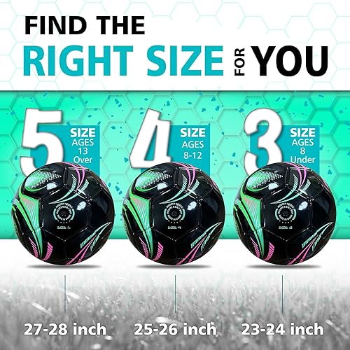 Miniatura 3 de Balón de fútbol juvenil tamaño 4, para niños, para jugar al aire libre, práctica, pelota de fútbol para adolescentes, niños y niñas, para interiores