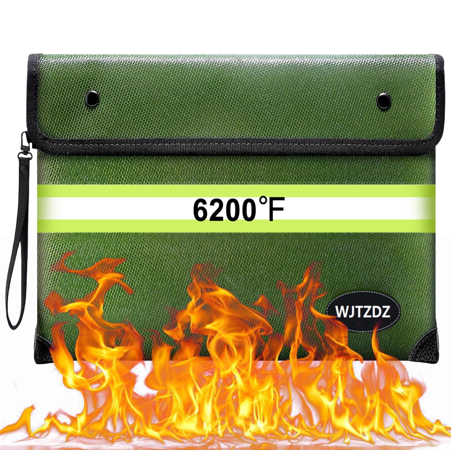 6500°F Upgraded Fireproof Money Bag,10 Layers of Heat Insulated Materials,Fire Proof Box with Waterproof Zipper/Reflective Strip,Document Bag with Handle for Cash,Important Documents