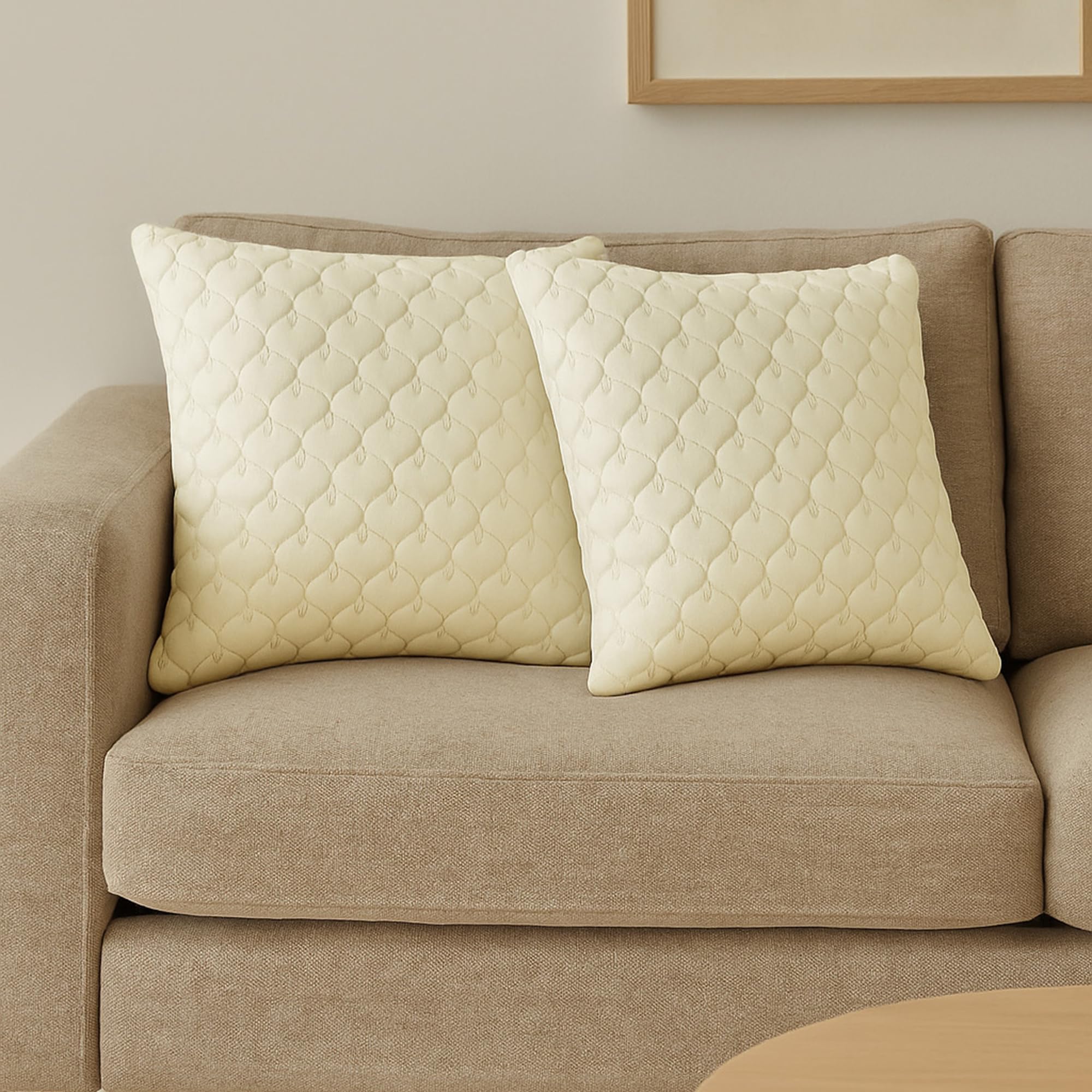 ELORA Ivory Stitch Designer Cushion Cover 16x16 Inches – Soft Fabric, Minimalist Look for Elegant Home Décor-Set of 3-image-18