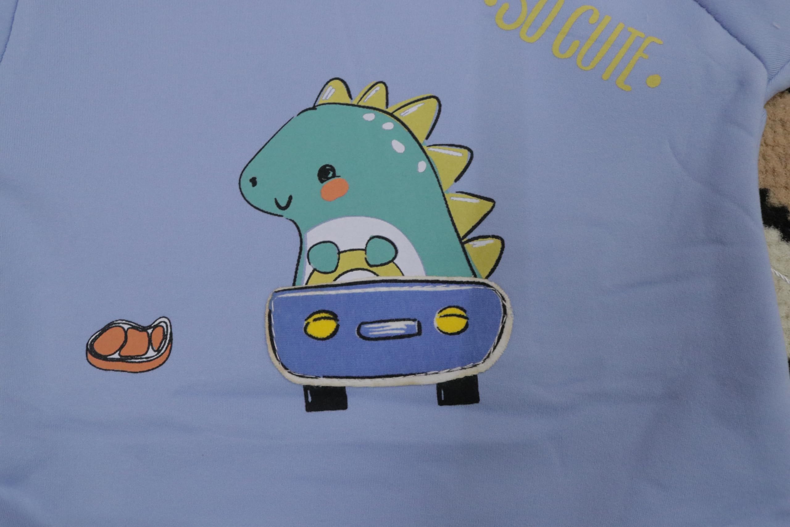 Hold Present Infant Winter Wear Fleece Printed Sweatshirt with Pajama Jogger (Blue, 6-9 Months) 1