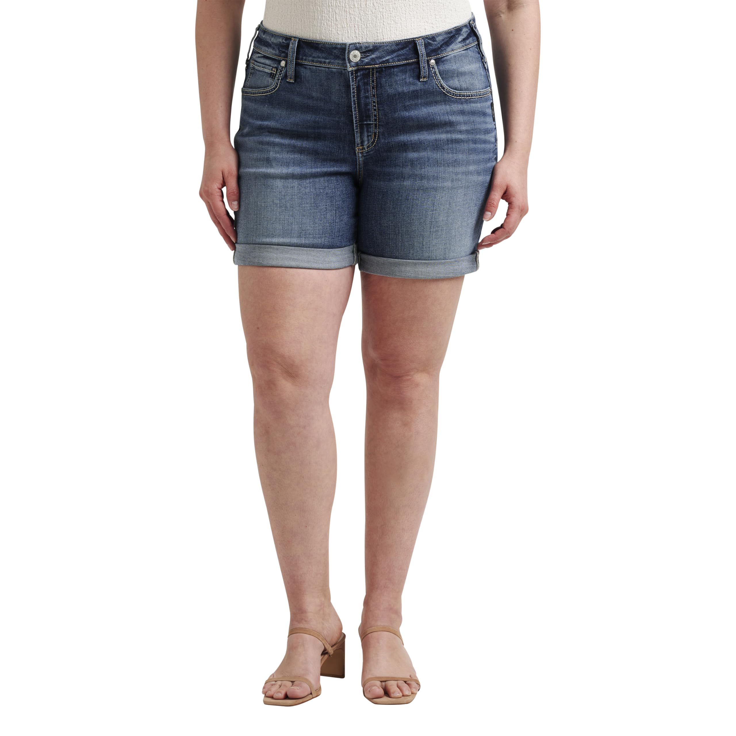 Silver Jeans Co.Women's Plus Size Boyfriend Mid Rise Short