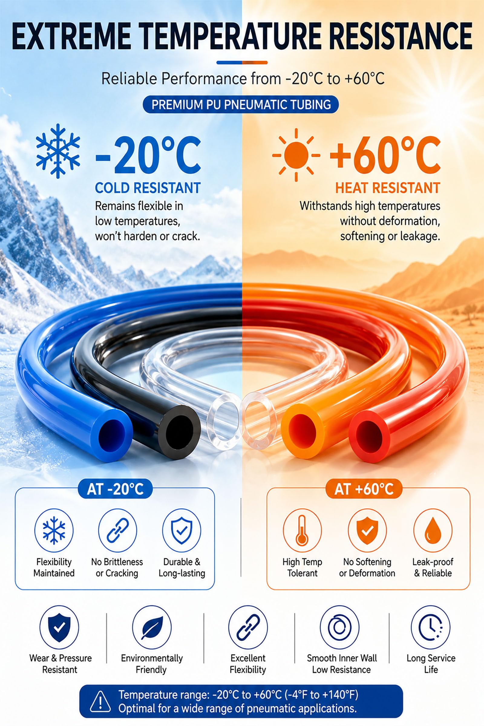 COYOUCO Tubo Pneumatico Trasparente in PU da 10-100m, 8mm Esterno x 5mm Interno | Flessibile, Resistente all'usura, Resistente alle pieghe, Alta elasticità, Facile da installare, Resistente alla temperatura