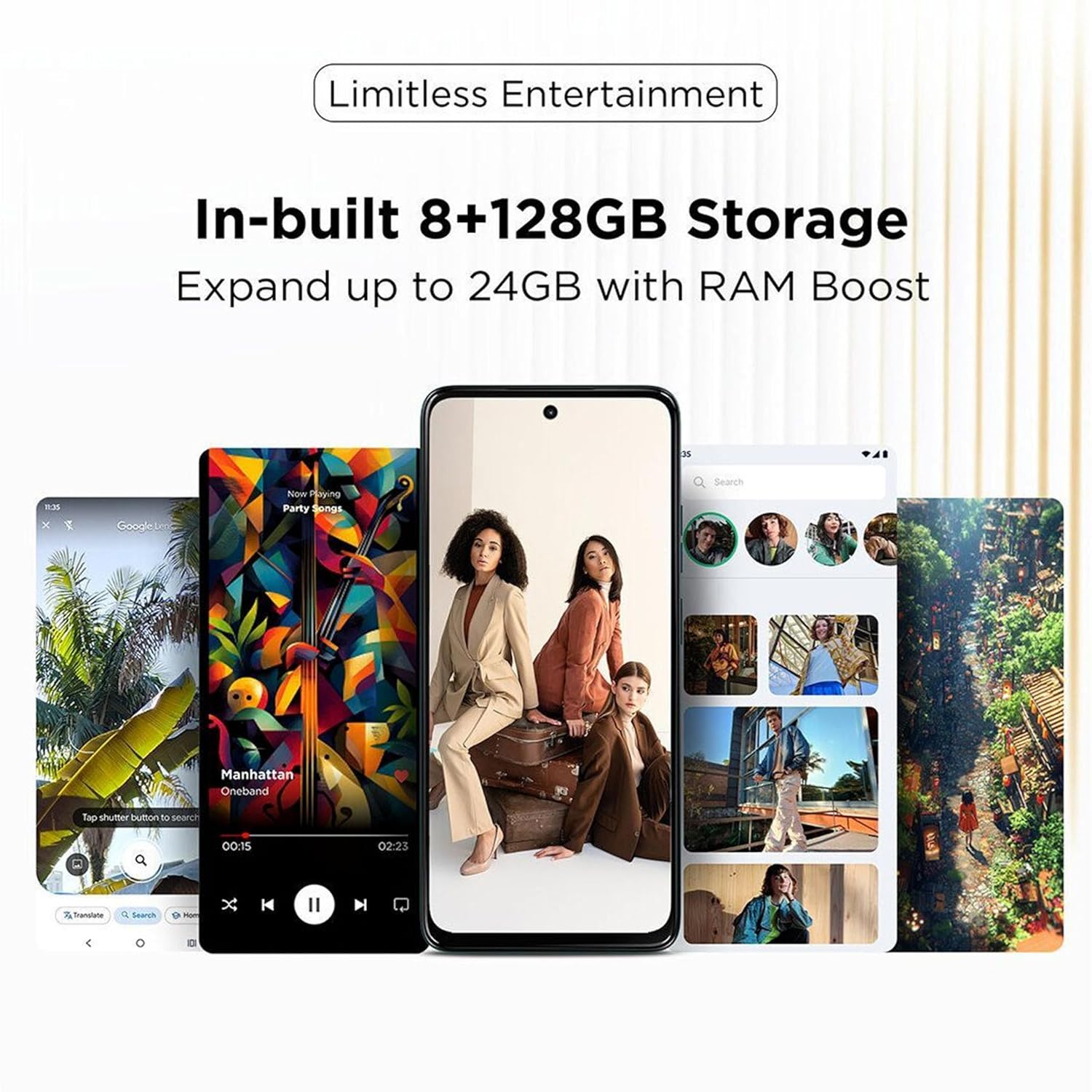 Motorola G67 Power 5G showcasing 8GB + 128GB storage with RAM Boost