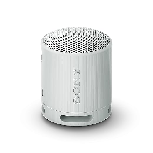 Sony SRS-XB100 Wireless Bluetooth Portable Lightweight Super-Compact Travel Speaker, Extra-Durable IP67 Waterproof & Dustproof, 16 Hrs Batt, Versatile Strap, Extra Bass & Hands-Free Calling-Gray