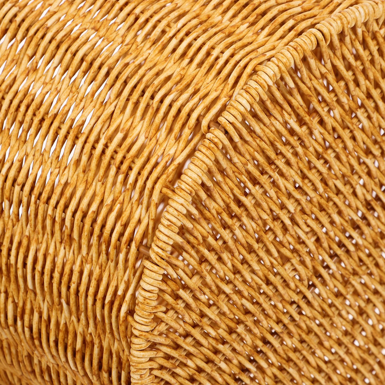 Mikinona Cestino Intrecciato con Coperchio in PP, Organizer da Terra per Armadio, per Lavanderia e Prodotti per, 33.00X28.00X28.00Cm
