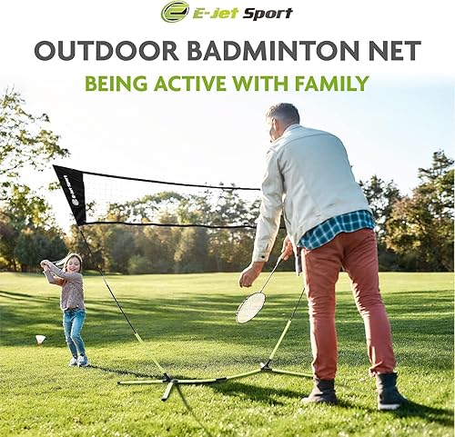 Miniatura 2 de E-Jet Juego combinado de raquetas de red de bádminton, configuración portátil e instantánea (diversión en el patio trasero, juegos de picnic en el