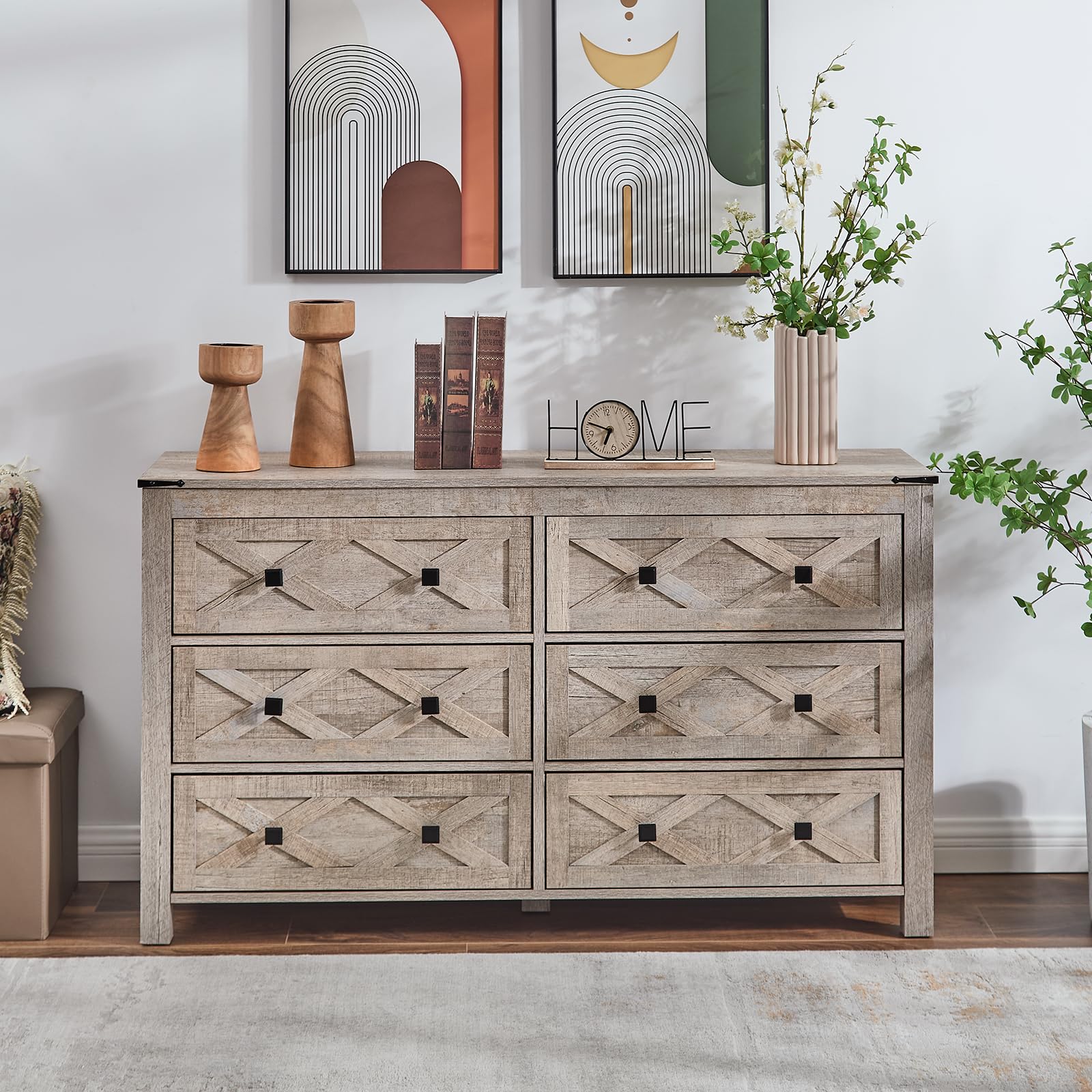 Amazon.com: GIAJORYA 54" Wide Rustic Gray Dresser for Bedroom, Grey Wood Dresser with 6 Drawers Storage Cabinet for Livingroom,Gray Farmhouse TV Stand Light Rustic Oak Dresser for Hallway,Farmhouse : Home & Kitchen Amazon.com: GIAJORYA 54" Wide Rustic Gray Dresser for Bedroom, Grey Wood Dresser with 6 Drawers Storage Cabinet for Livingroom,Gray Farmhouse TV Stand Light Rustic Oak Dresser for Hallway,Farmhouse : Home & Kitchen