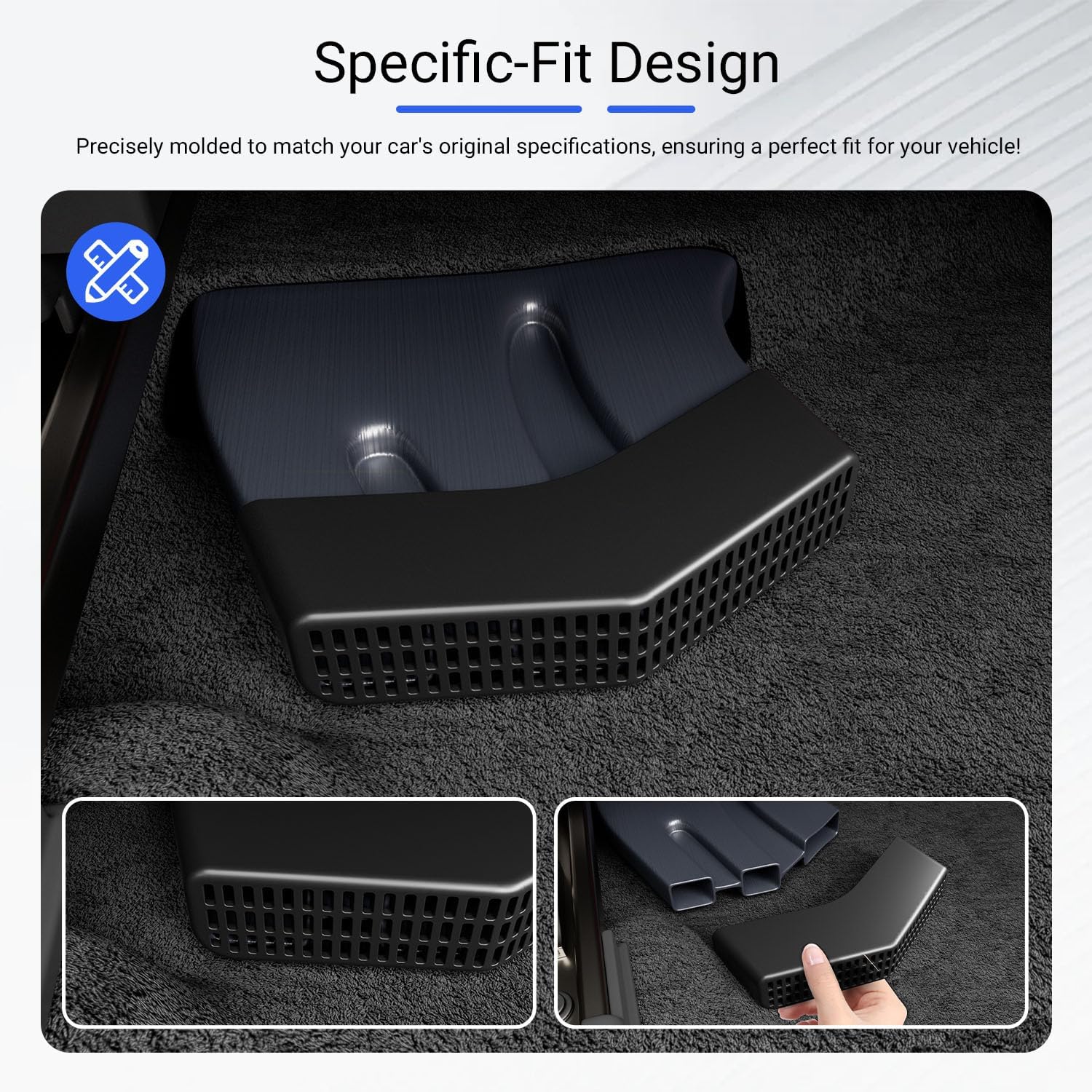 Truck Bed Divider Compatible with 2022-2026 Toyota Tundra Under Seat Vent Deflectors 2nd Row Under Seat Storage Mat Replacement for 2022-2026 Toyota Tundra Accessories