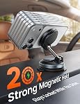 Lamicall 15W for MagSafe Car Mount Charger - Dual USB-C Ports,Magnetic Wireless Car Charger,Suction Cup Phone Mount, Vacuum Magnetic Phone Holder for Truck Jeep for iPhone 17 Pro Max 16 15 14 Black