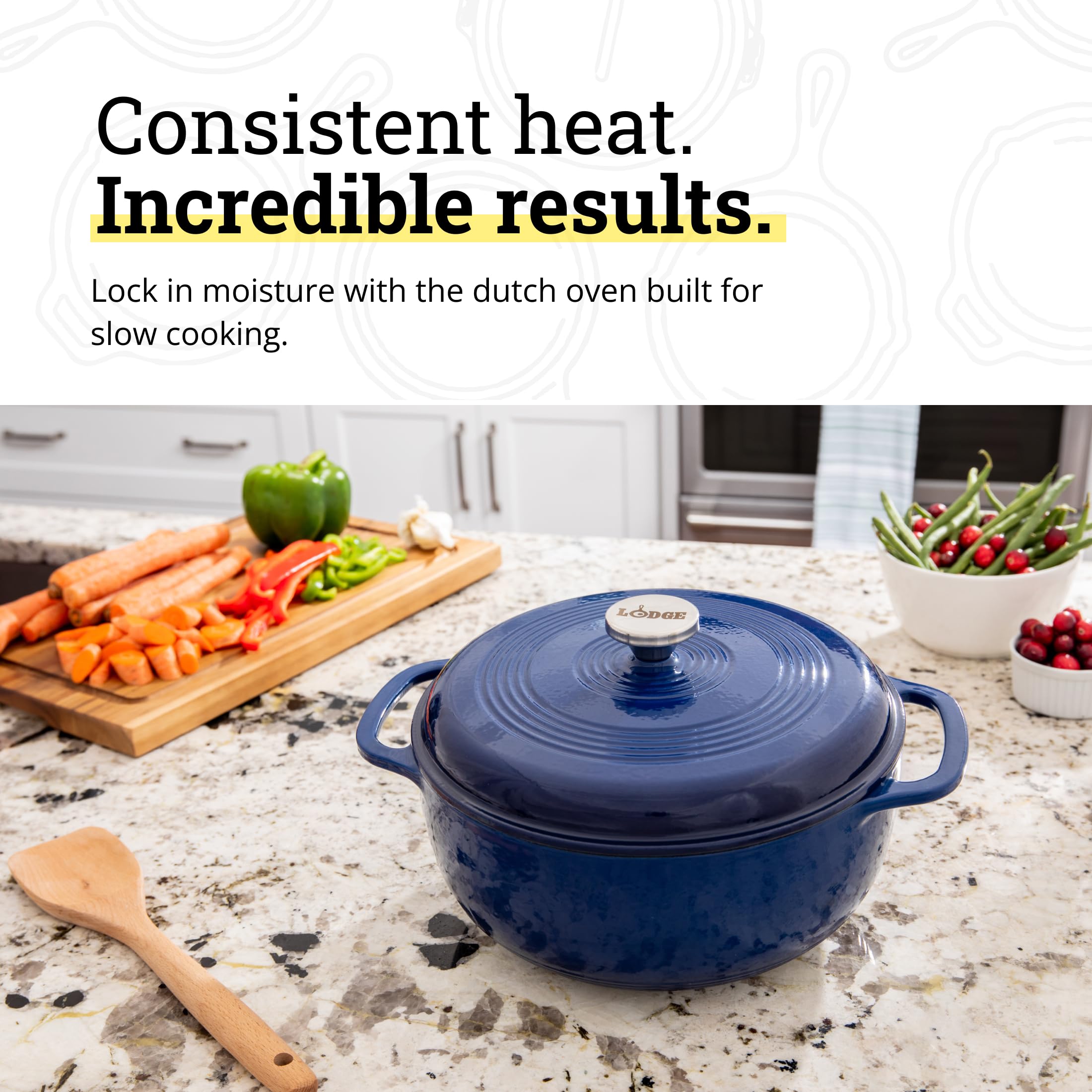 Amazon.com: Lodge Essential Enamel Cast Iron Dutch Oven with Lid