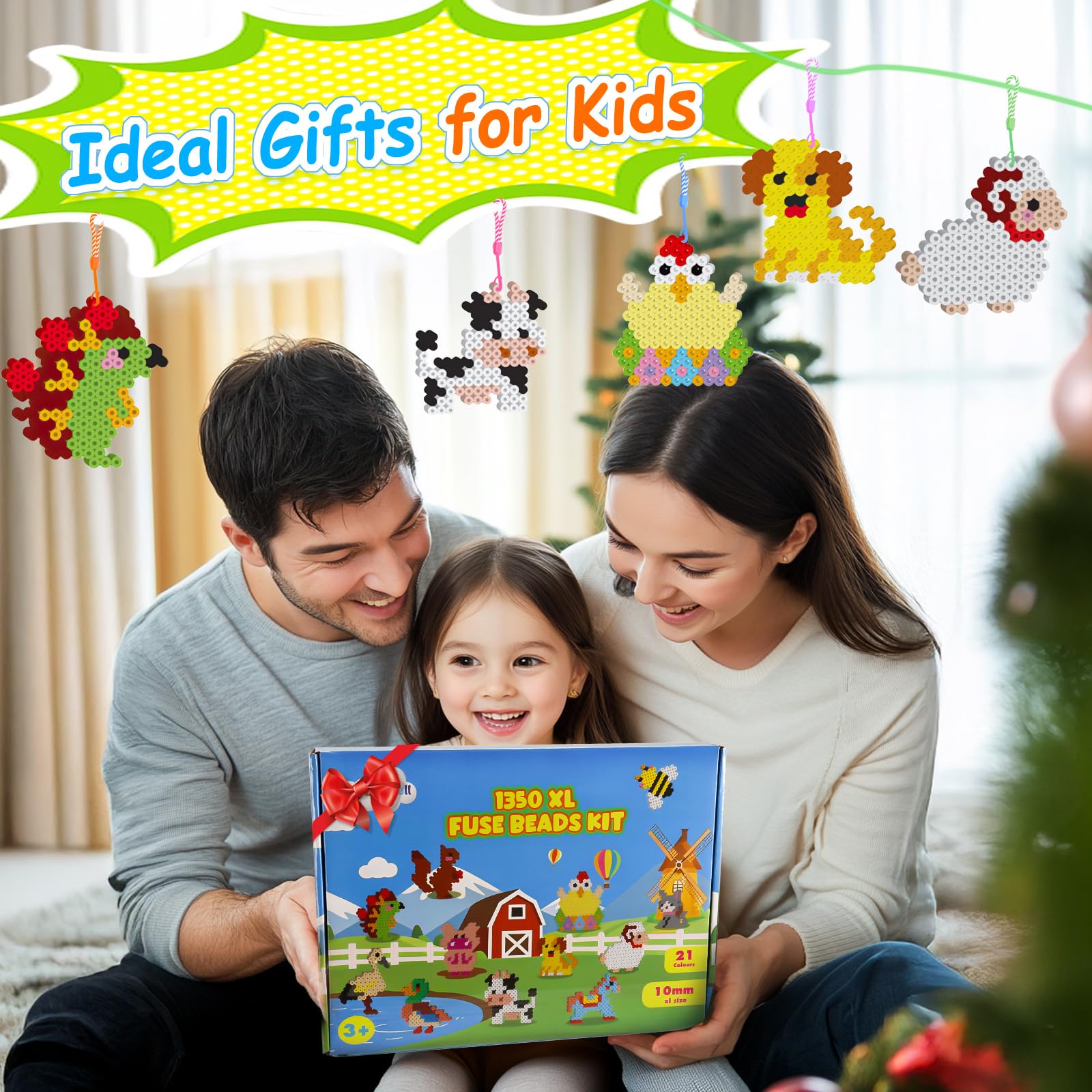 Kit Perline Da Stirare 1650 Pezzi Da 10 Mm – Tema Fattoria, 48 Accessori DIY, Giocattolo Educativo Per Bambini Da 3 Anni