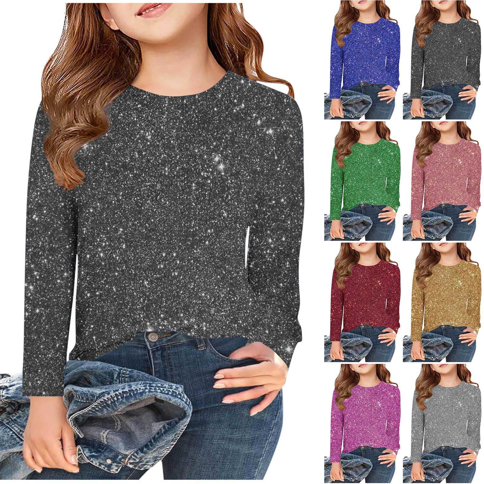 Ybing Jersey para niña, divertido, novedoso, estampado 3D, camiseta de manga larga, cuello redondo, blusa delgada, jersey ligero, camiseta clásica de manga larga, camiseta básica, túnica, algodón,