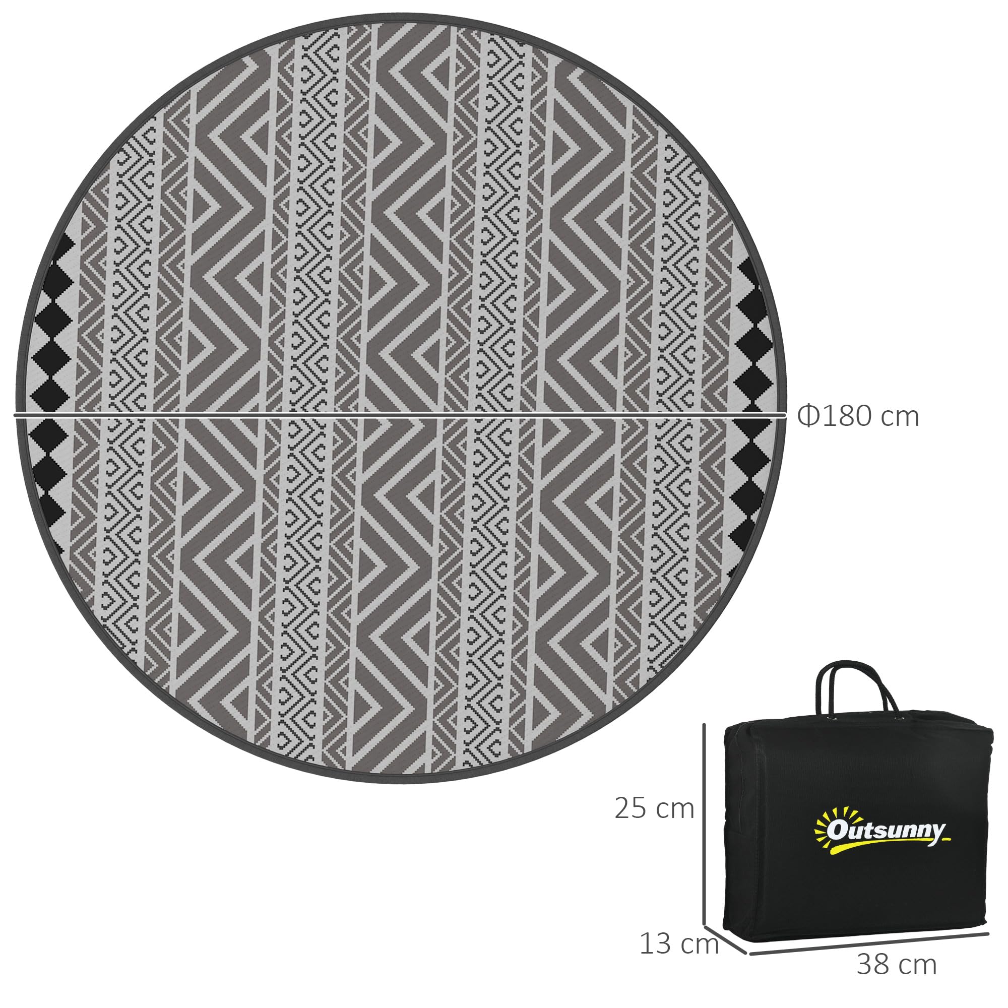 Buitenkleed Mavros zwart 120 x 180 cm kopen? | Vloerkleden