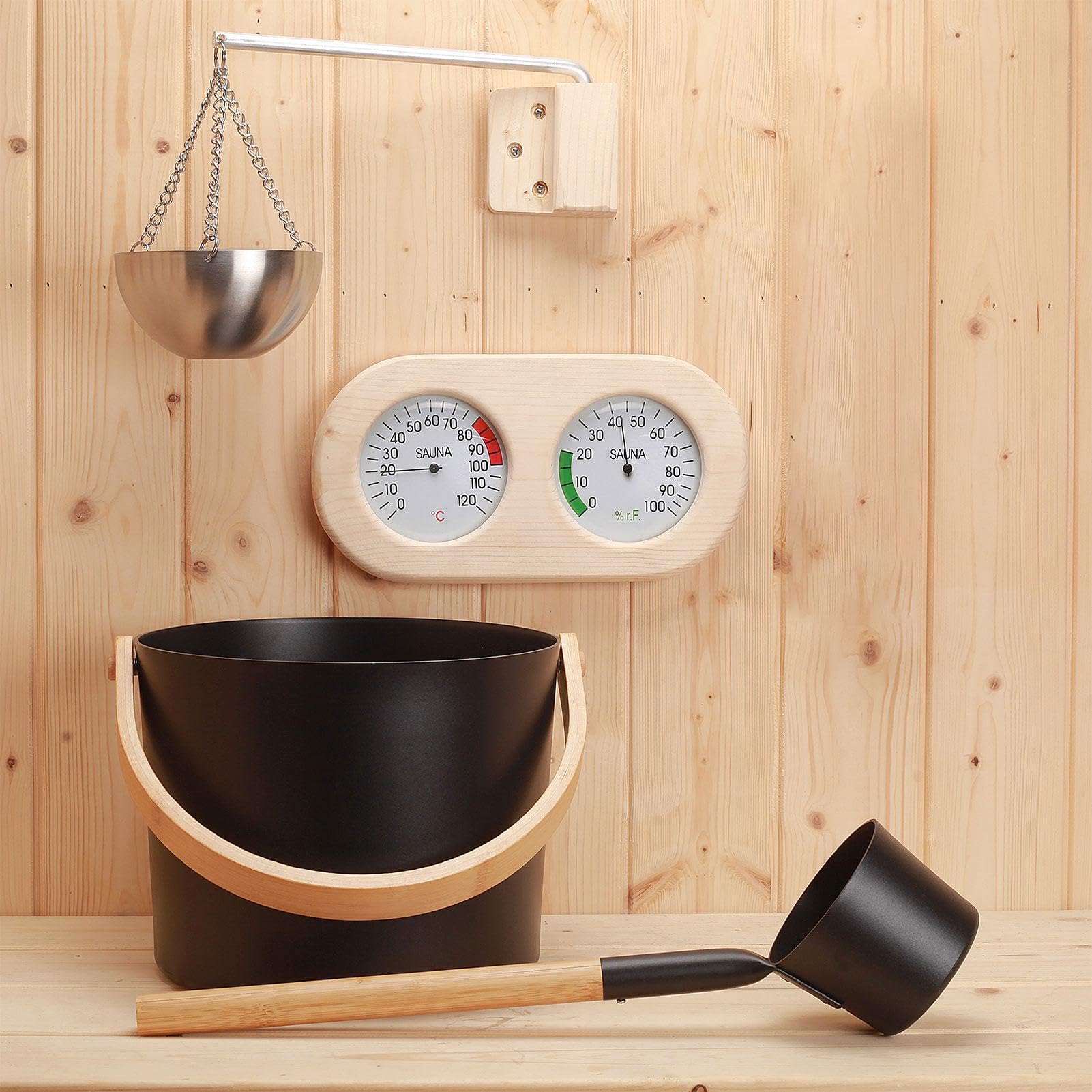 Seau de sauna assorti – Ensemble de sauna élégant en aluminium de qualité