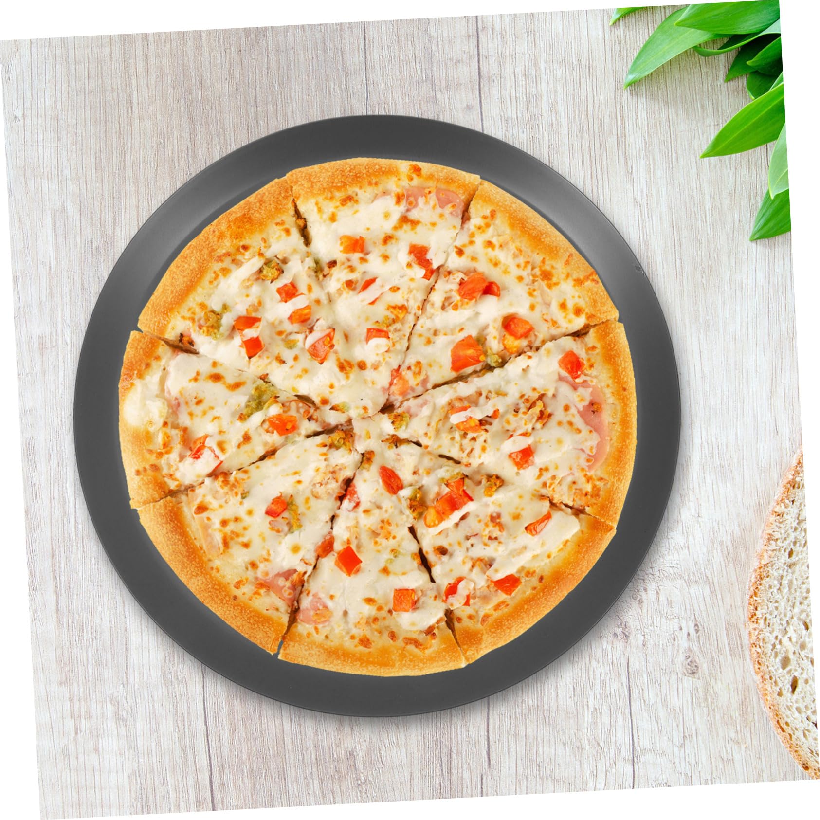 Teglie Forate Circolazione Uniforme del Calore in Lega di Alluminio Rotonde per Pizza e Design a Maglia Fine per Forno Domestico