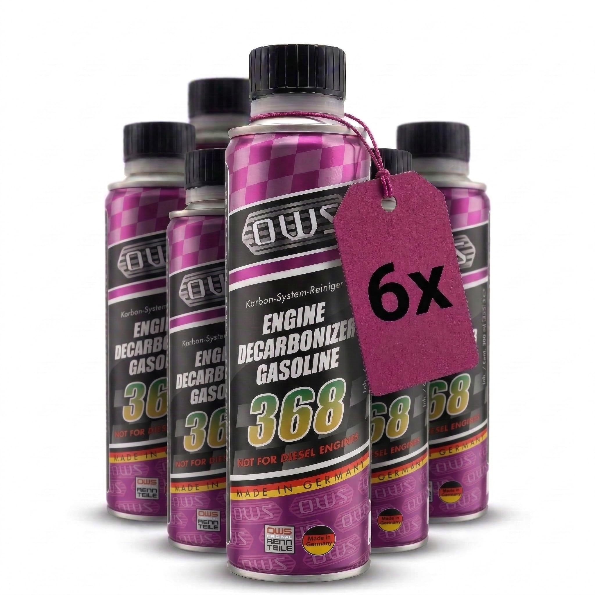 OWS 368 Carbon-System-Reiniger 6x300ml – Hochleistungs Motorreiniger für Benzinmotoren – Entfernt Ablagerungen in Einspritzdüsen, Ansaug & Brennraum – Wiederherstellung von Leistung - 1