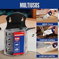 Vista 5 de WORKPRO - Cuchillas para cuchillo utilitario, acero SK5, paquete de 100 con dispensador