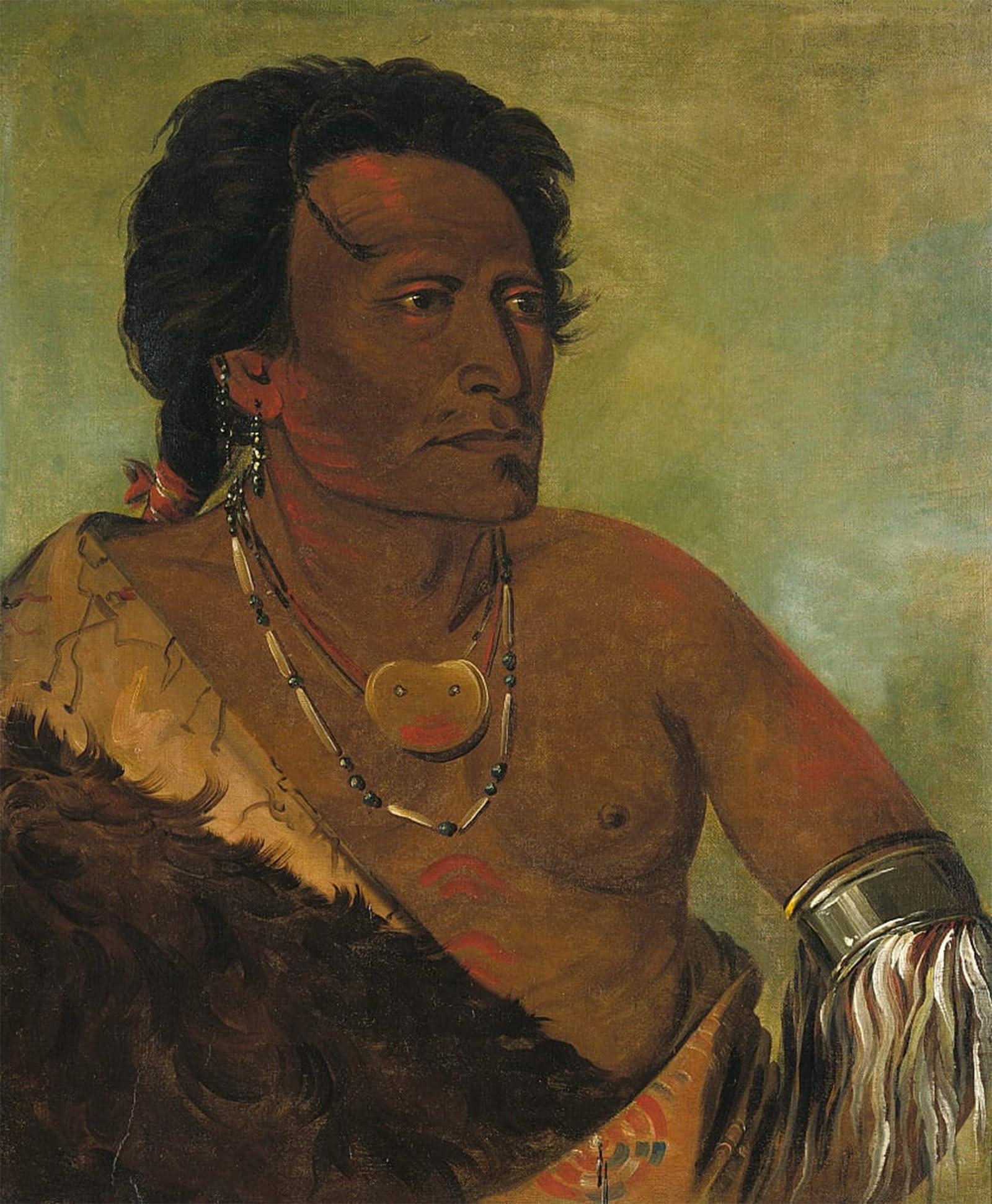 SERENDIPITP Abstract Painting Mural Print Picture Wall Decor Painting Second Chief of the Tribe by George Catlin Vintage Wall Artwork for Home Decor 60x90cm
