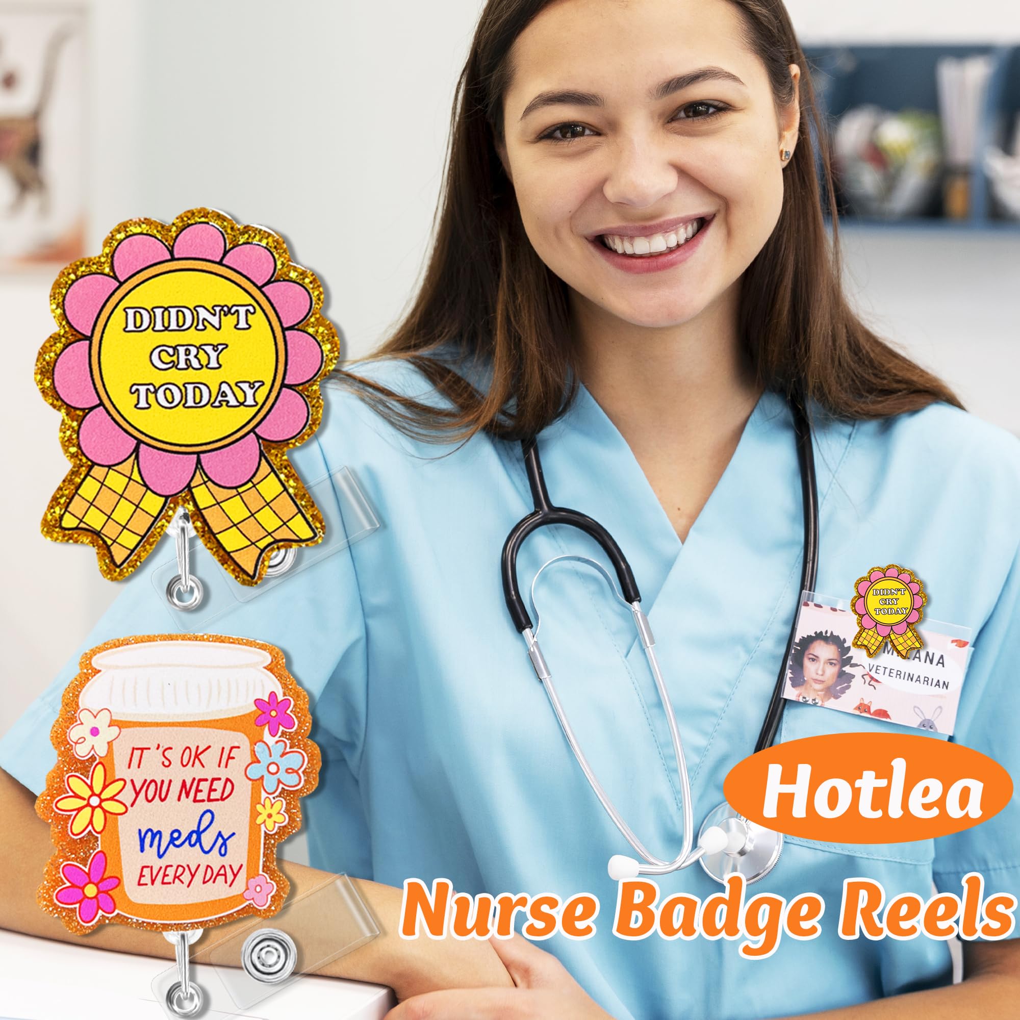 Lustige Ausweishalter mit Krokodilklemme, für Lehrer, Medizin, Apotheke, RN, LPN, CNA, MA, Krankenschwestern, Geschenke, 24 Stück