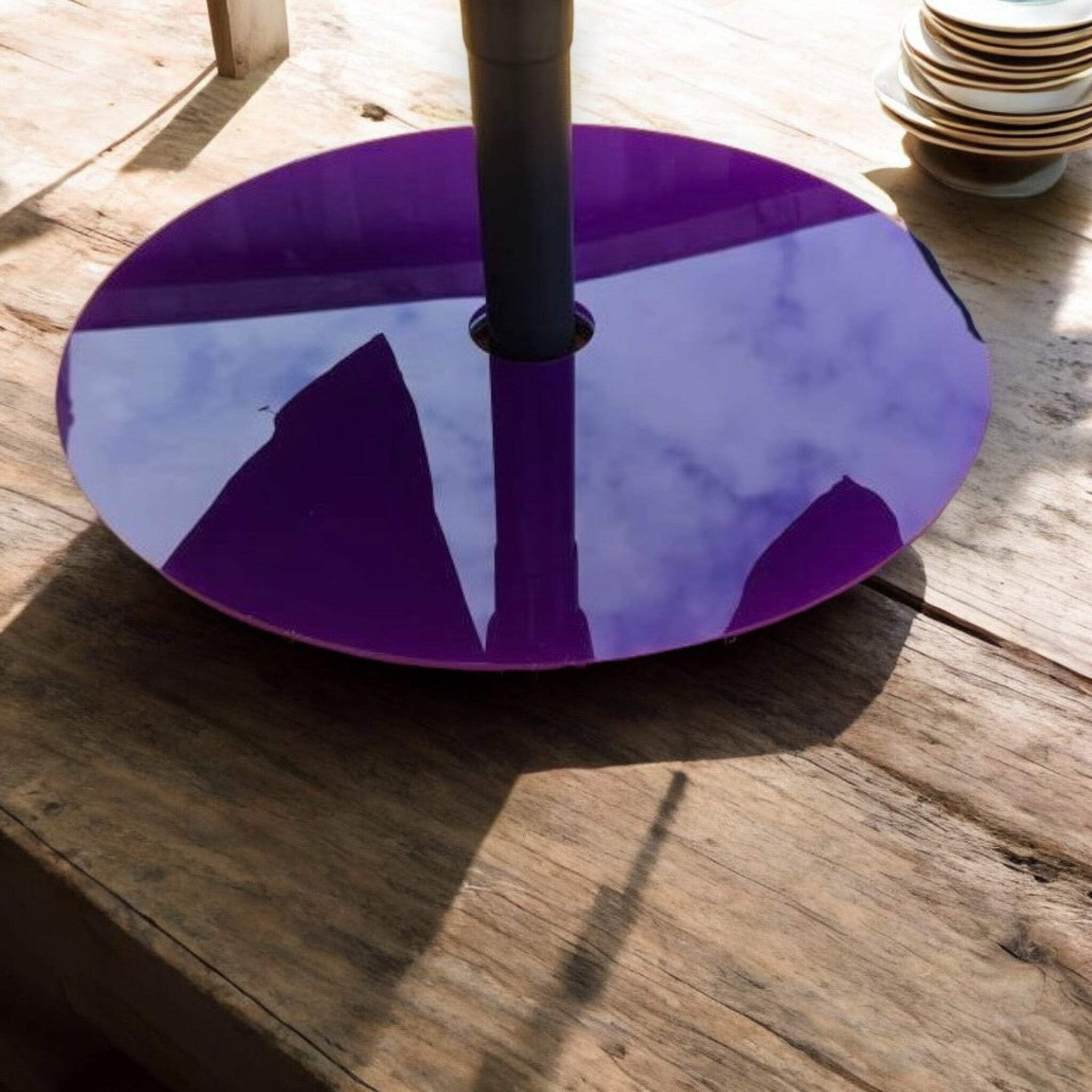 Servewell Lazy Susan - Garden Parasol - Acrylic Gloss, Turntable Serving Plates White Large 38.5cm / 5.4cm hole